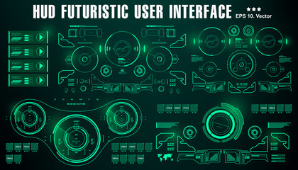 Sci-fi futuristic hud dashboard display virtual reality technology screen
