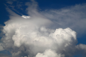 The vast blue sky and clouds sky. blue sky background with tiny clouds. 