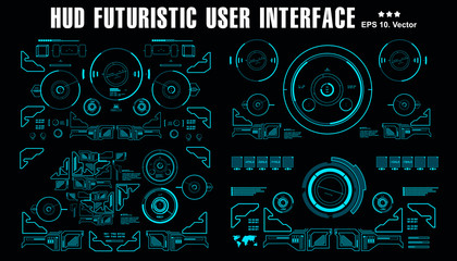 Obraz premium Sci-fi futuristic hud dashboard display virtual reality technology screen