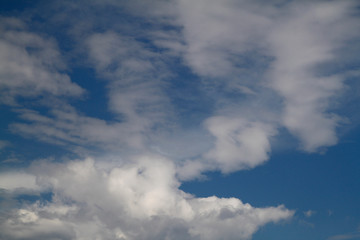 The vast blue sky and clouds sky. blue sky background with tiny clouds. 