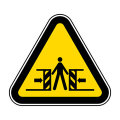 Beware Crushing Symbol Sign Isolate On White Background,Vector Illustration EPS.10