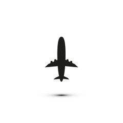 Aircraft icon. Flat vector illustration in black on white background