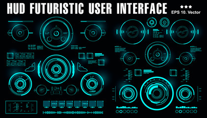 Obraz premium Sci-fi futuristic hud dashboard display virtual reality technology screen