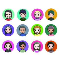 cute avatar free vector set