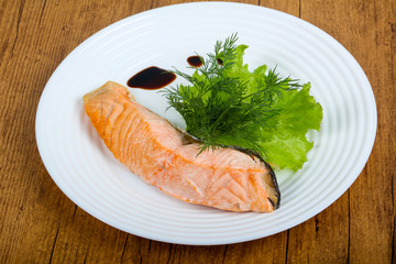 Steamed salmon