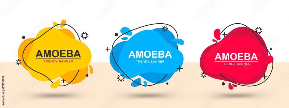 Poster Modern set of abstract banners. Vector trendy template banners. Template ready for use in web or print design.