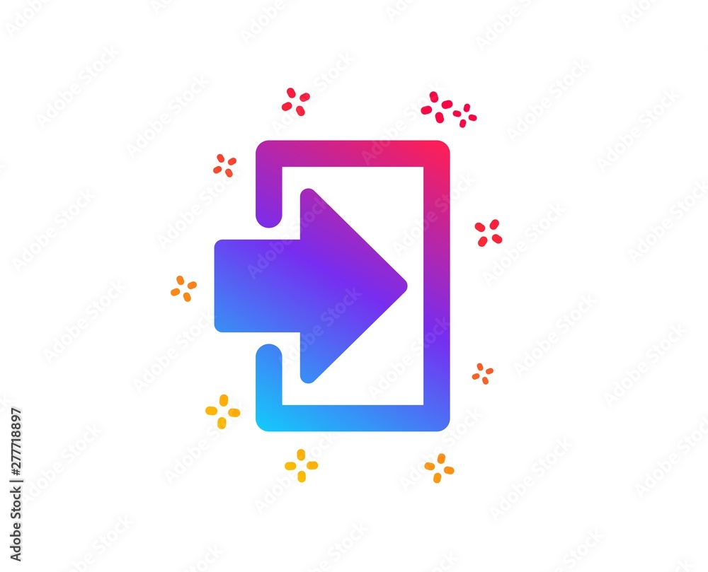 Poster Login arrow icon. Sign in symbol. Navigation pointer. Dynamic shapes. Gradient design login icon. Classic style. Vector