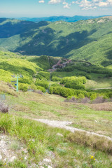 Fototapeta na wymiar Panorama from Monte Chiappo peak. Color image