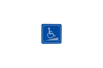 Signs for  disabled  slope signs on white  background