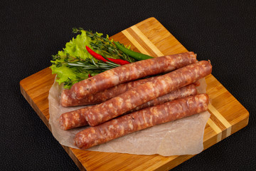 Pork sausages for grill