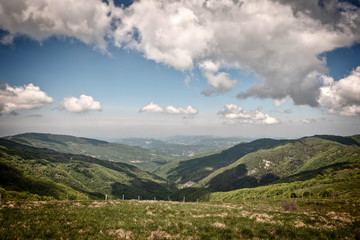 Fototapeta na wymiar Panorama from Monte Chiappo peak. Color image