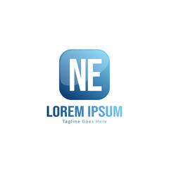 Obraz premium Initial NE logo template with modern frame. Minimalist NE letter logo vector illustration