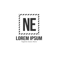 Obraz premium Initial NE logo template with modern frame. Minimalist NE letter logo vector illustration