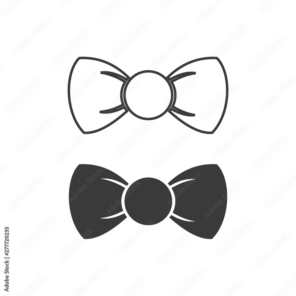 Aufkleber Bow tie icon template color editable. Bow tie symbol vector sign isolated on white background. Simple logo vector illustration for graphic and web design.