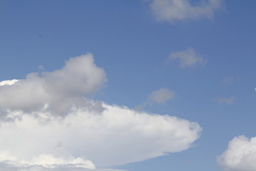 Naklejka na ściany i meble The vast blue sky and clouds sky. blue sky background with tiny clouds. 