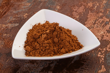 Cocoa powder in the bowl