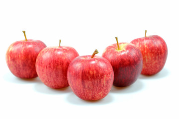 Red apple isolated on white background.