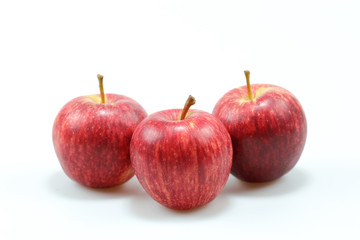 Red apple isolated on white background.
