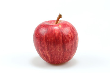 Red apple isolated on white background.