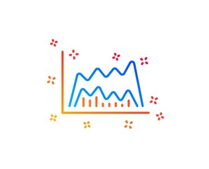 Investment chart line icon. Economic graph sign. Stock exchange symbol. Business finance. Gradient design elements. Linear trade chart icon. Random shapes. Vector