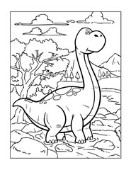 Dinosaur Coloring Page for Kids 