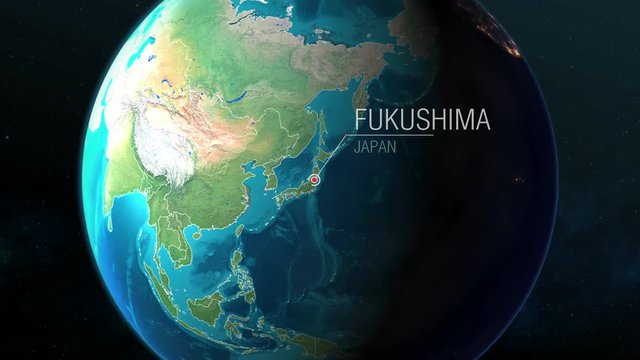 Japan - Fukushima - Zooming from space to earth