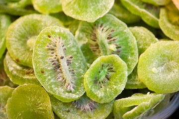 Fototapeta na wymiar Macro shot of Dried fruits: Kiwi