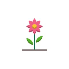 Pink flower petals flat icon, vector sign, Spring flower colorful pictogram isolated on white. Symbol, logo illustration. Flat style design