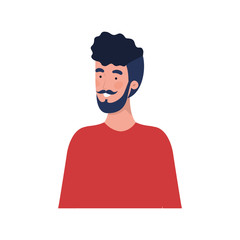 young man in white background