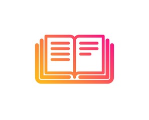 Book icon. Education symbol. Instruction or E-learning sign. Classic flat style. Gradient education icon. Vector