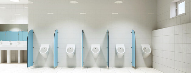Urinale in öffentlicher Toilette - obrazy, fototapety, plakaty