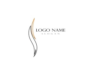 Hair wave logo ilustration vector template 