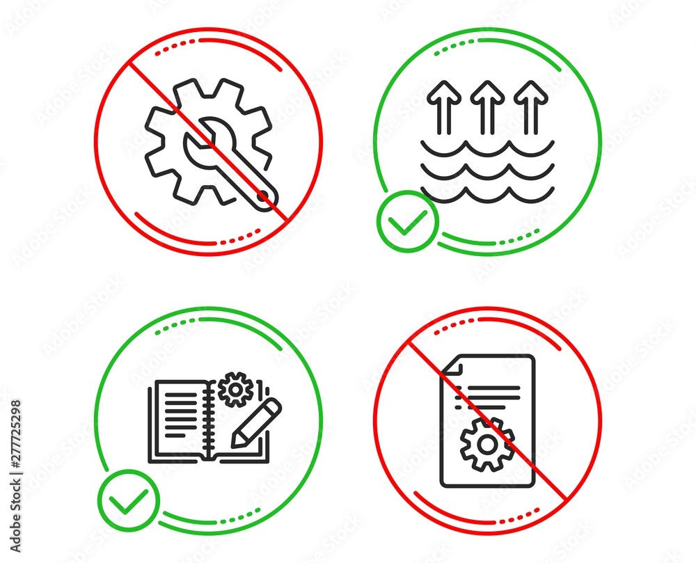 Poster do or stop. customisation, evaporation and engineering documentation icons simple set. technical doc