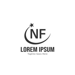 Fototapeta premium Initial NF logo template with modern frame. Minimalist NF letter logo vector illustration