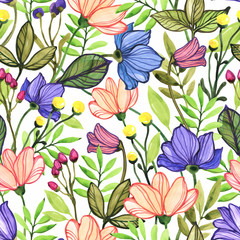 Seamless floral pattern. Design wallpaper, fabric and packaging.