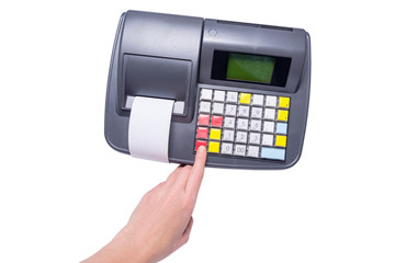 Blank paper bill in electronic cash register machine