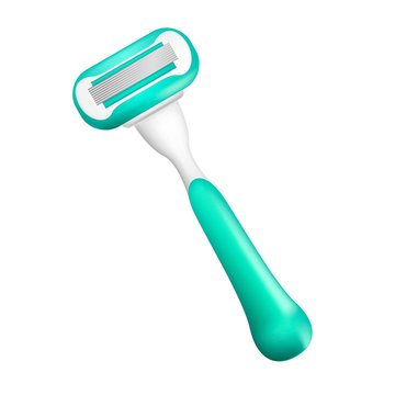 Razor vector realistic sharp blade sharp shaver. Woman daily razor-blade bathroom accessory isolated on white background