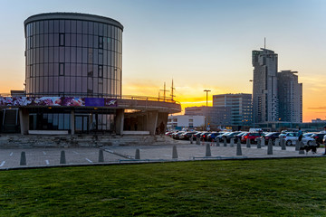 Modern industrial building architecture in Gdynia
