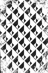 Grunge abstract isometric pattern. Vertical black and white backdrop.