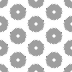 Circular Saw Disk Icon Seamless Pattern