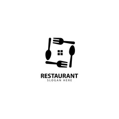Restaurant Logo Design with fork and spoons