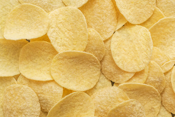 Potato chips. Concept of fast food and snacks.
