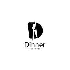 Initial Letter D Logo Dinner and Restaurant