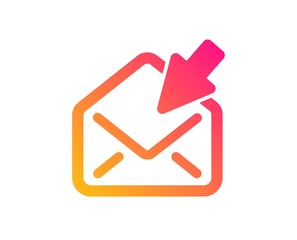Open Mail icon. View Message correspondence sign. E-mail symbol. Classic flat style. Gradient open Mail icon. Vector