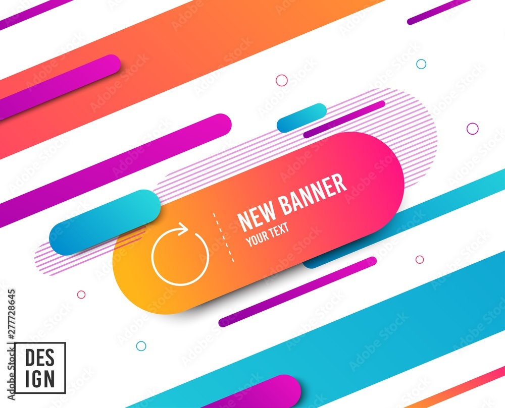 Aufkleber refresh line icon. rotation arrow sign. reset or reload symbol. diagonal abstract banner. linear syn