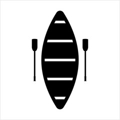 Boat With Boat Paddle Icon, Boat Paddle Pair