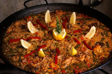 Typical Spanish paella