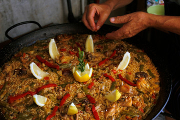 Typical Spanish paella
