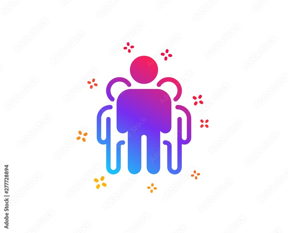 Poster group icon. business management sign. teamwork symbol. dynamic shapes. gradient design group icon. c
