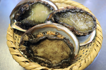 a shellfish called abalone or Awabi